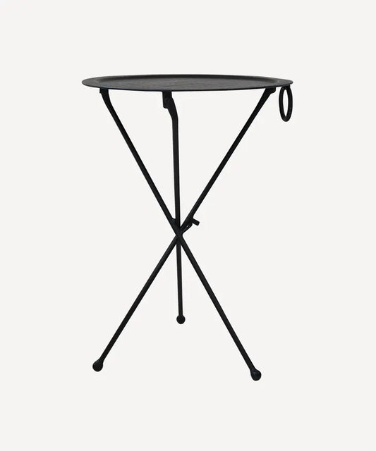 French Country Round Black Atlas Table