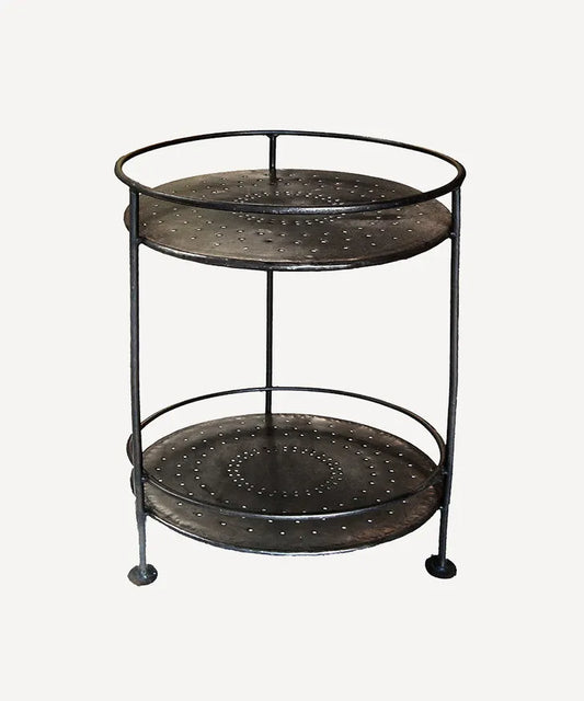 French Country Iron 2 Tiered Round Table
