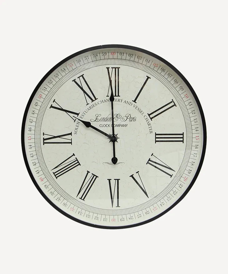 French Country Noir Compass Clock