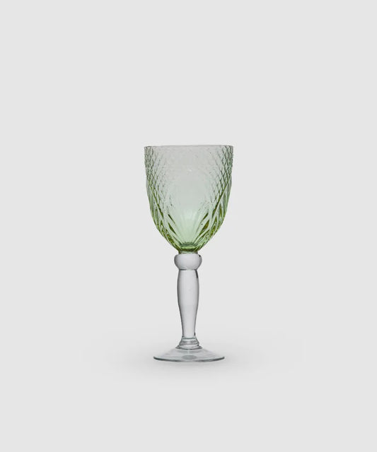 French Country Vintage Green Goblet Set of 4