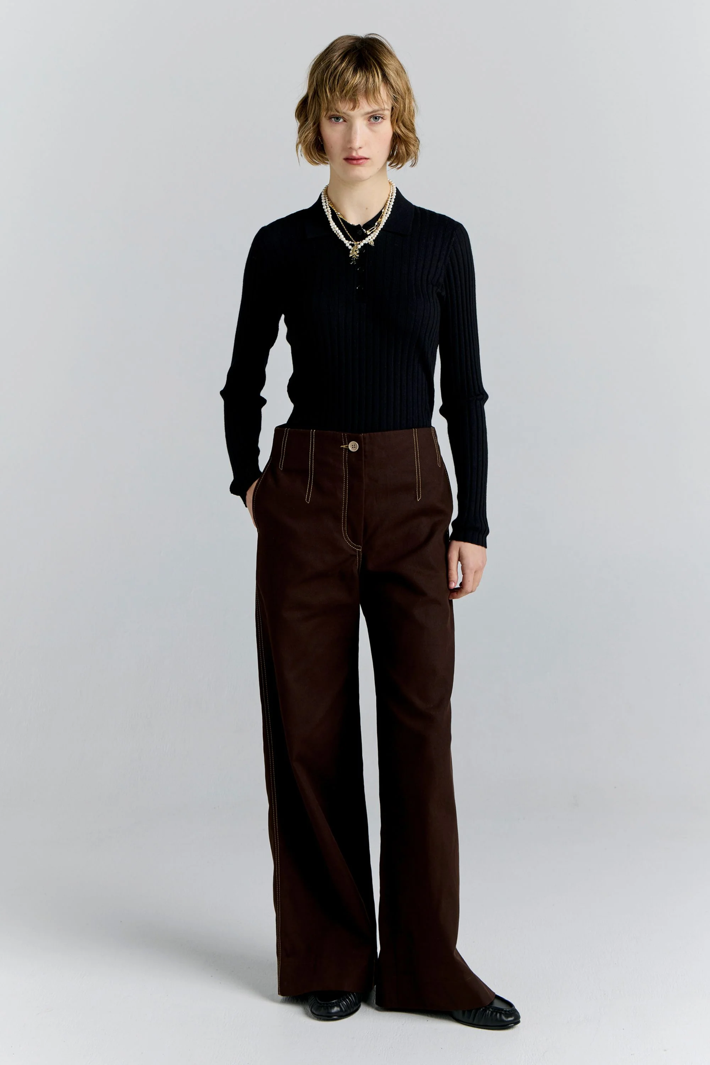 Karen Walker Chevalier Pants - Chocolate