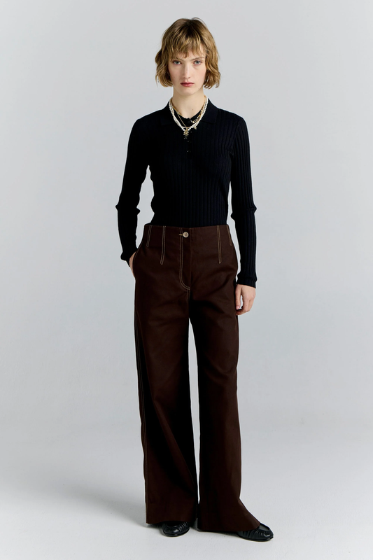 Karen Walker Chevalier Pants - Chocolate