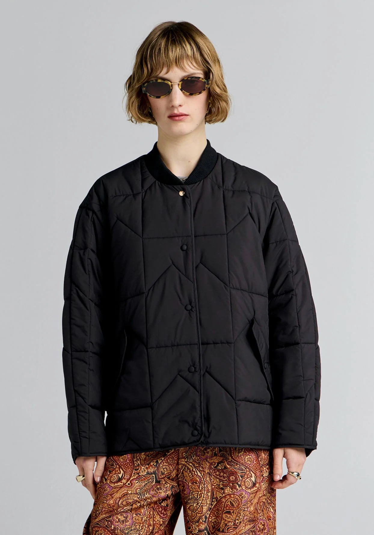 Karen Walker Quilted Monogram Jacket - Black/Brown