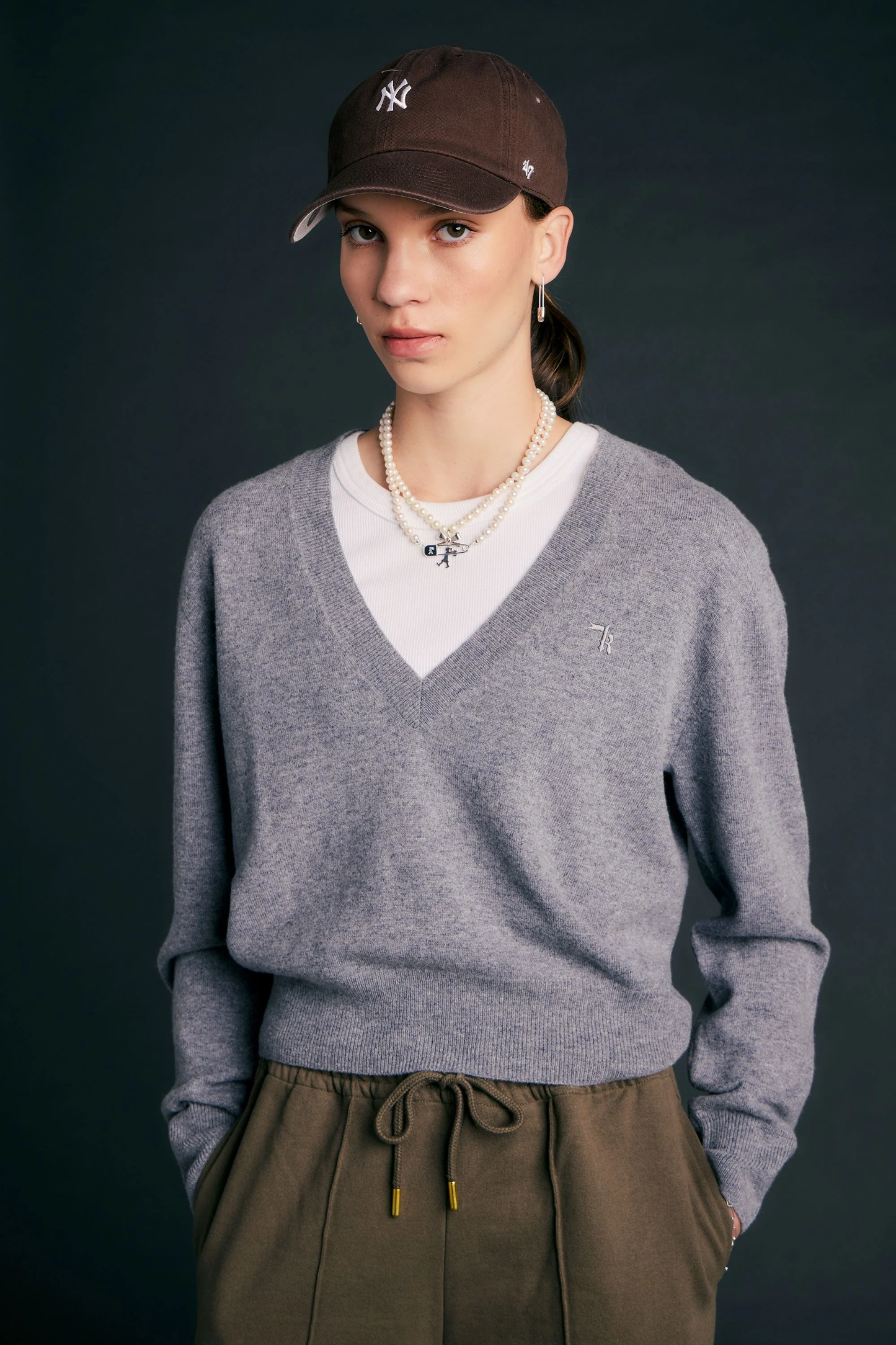 Karen Walker Colette Sweater - Grey Marle