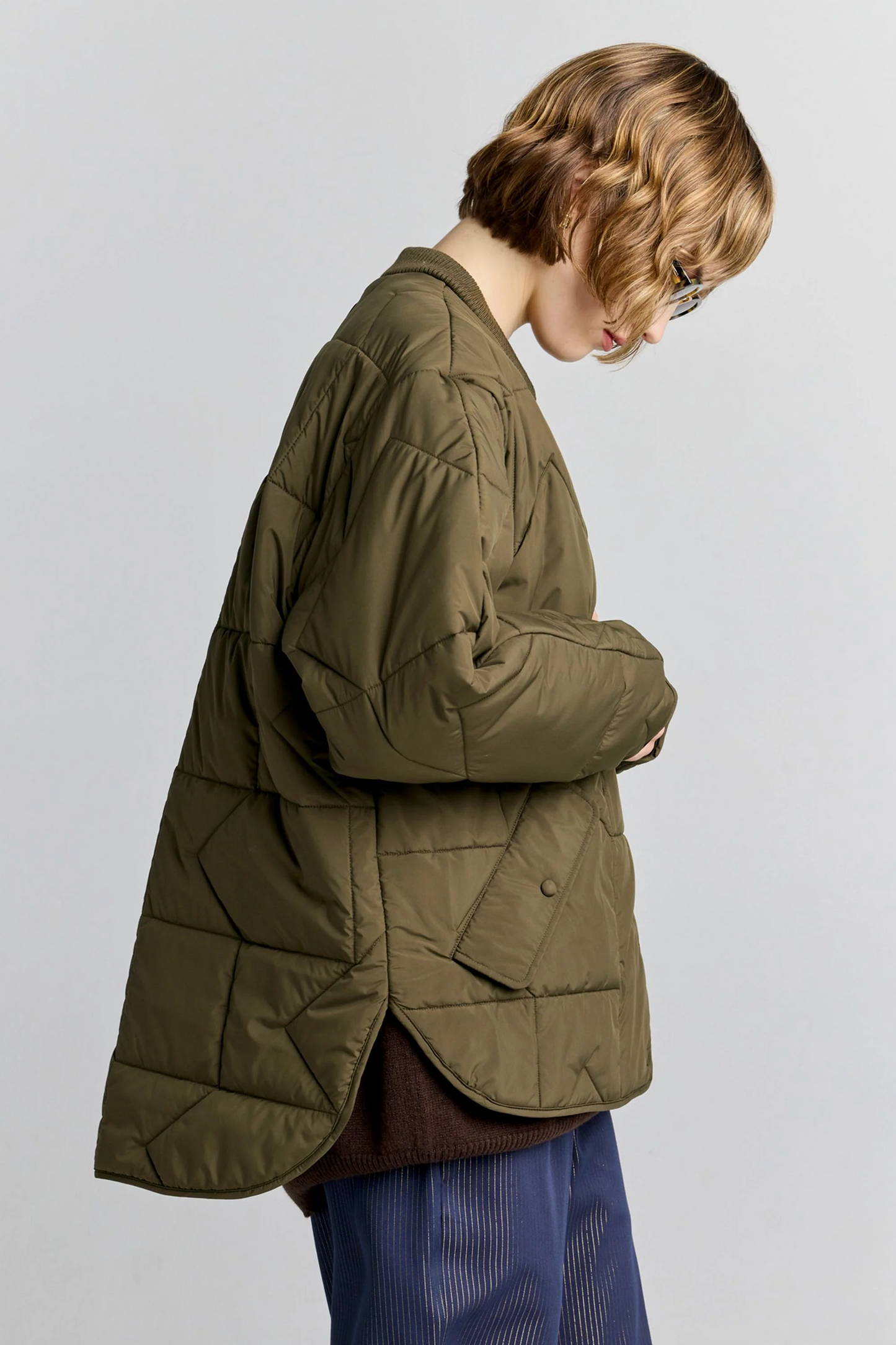 Karen Walker Quilted Monogram Jacket - Dark Olive