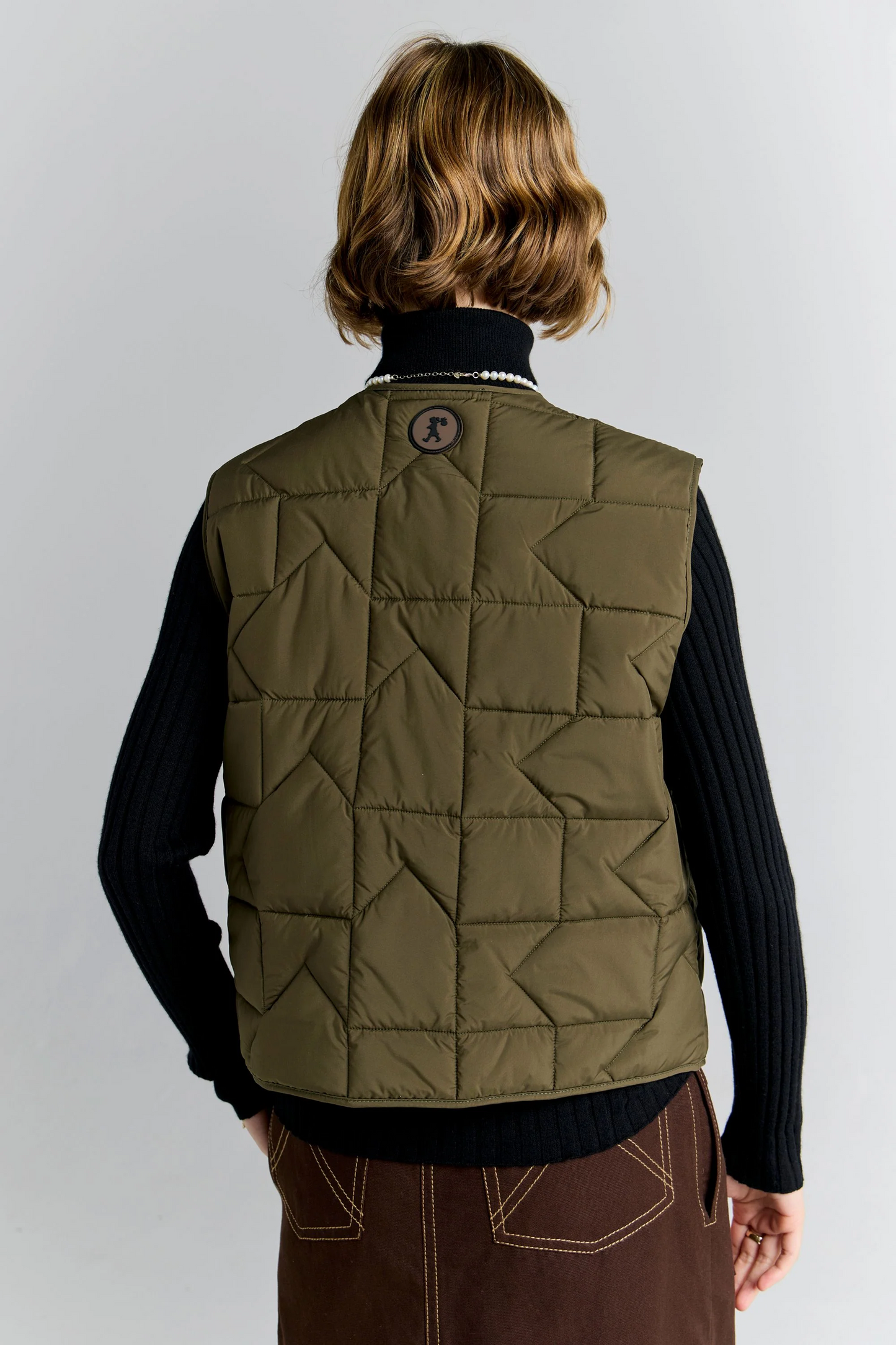 Karen Walker Quilted Drift Vest - Dark Olive