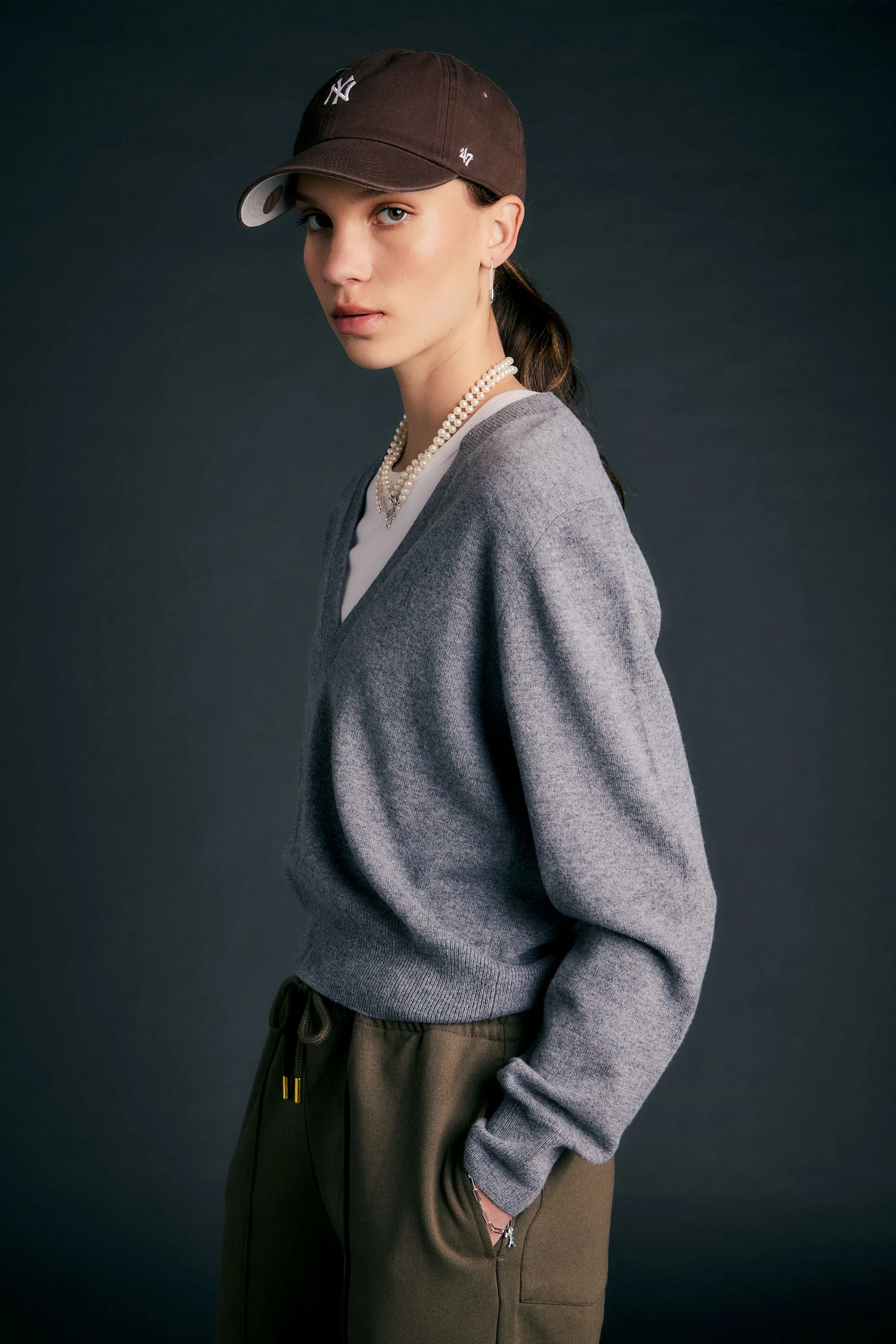 Karen Walker Colette Sweater - Grey Marle