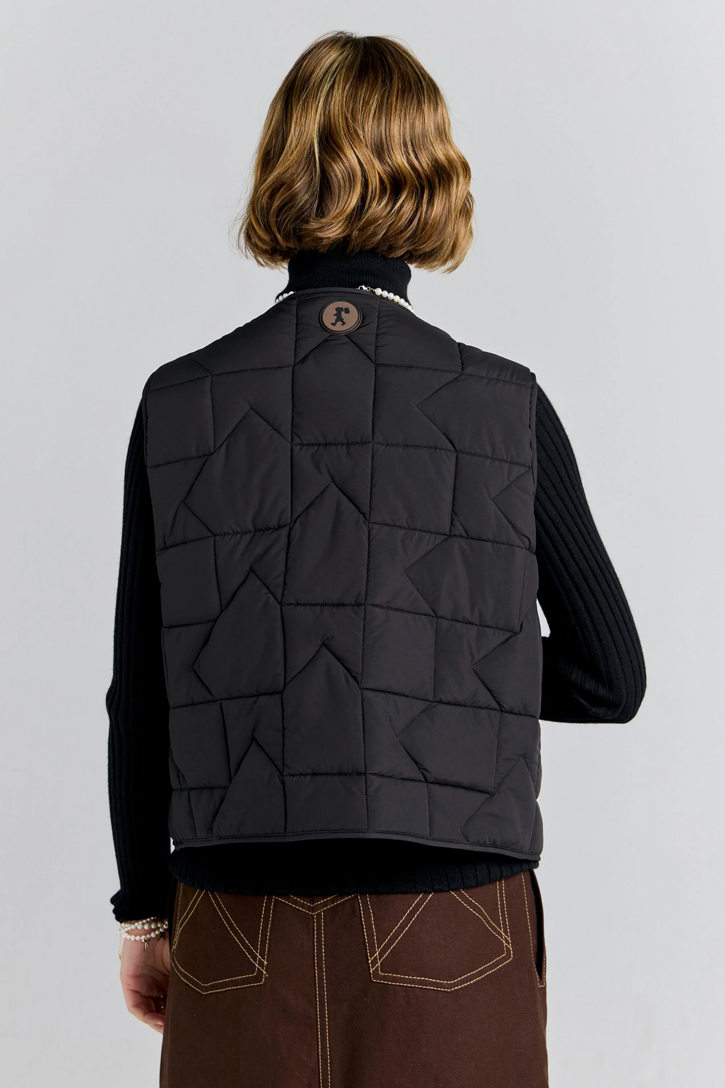 Karen Waker Quilted Drift Vest - Black