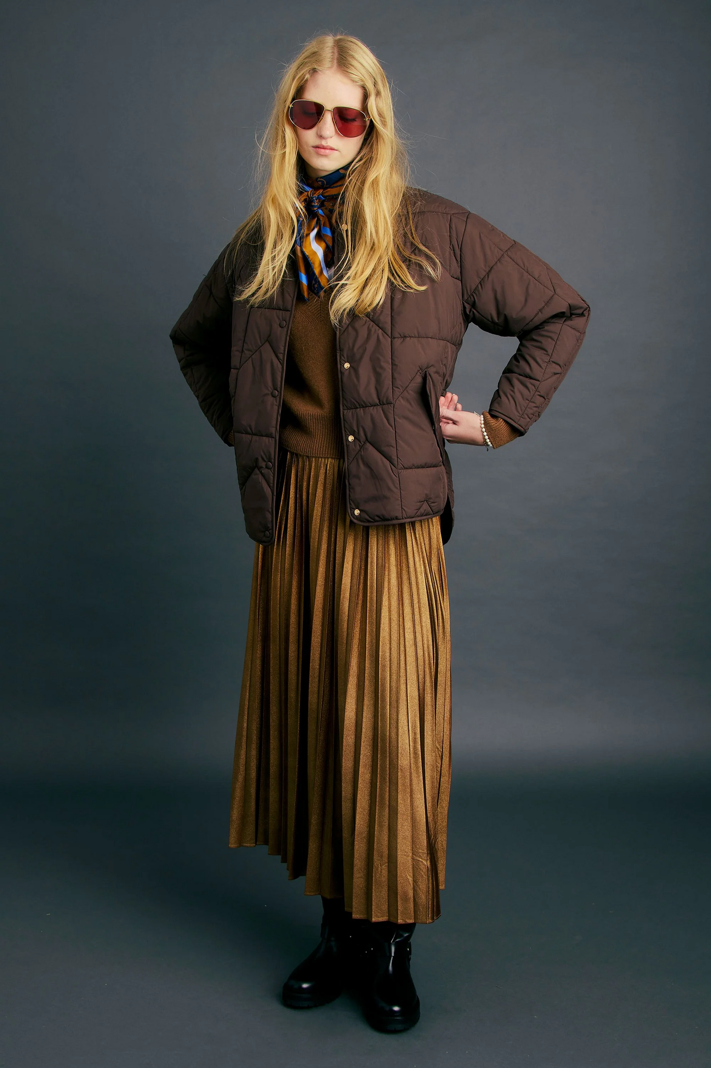 Karen Walker Quilted Monogram Jacket - Chocolate