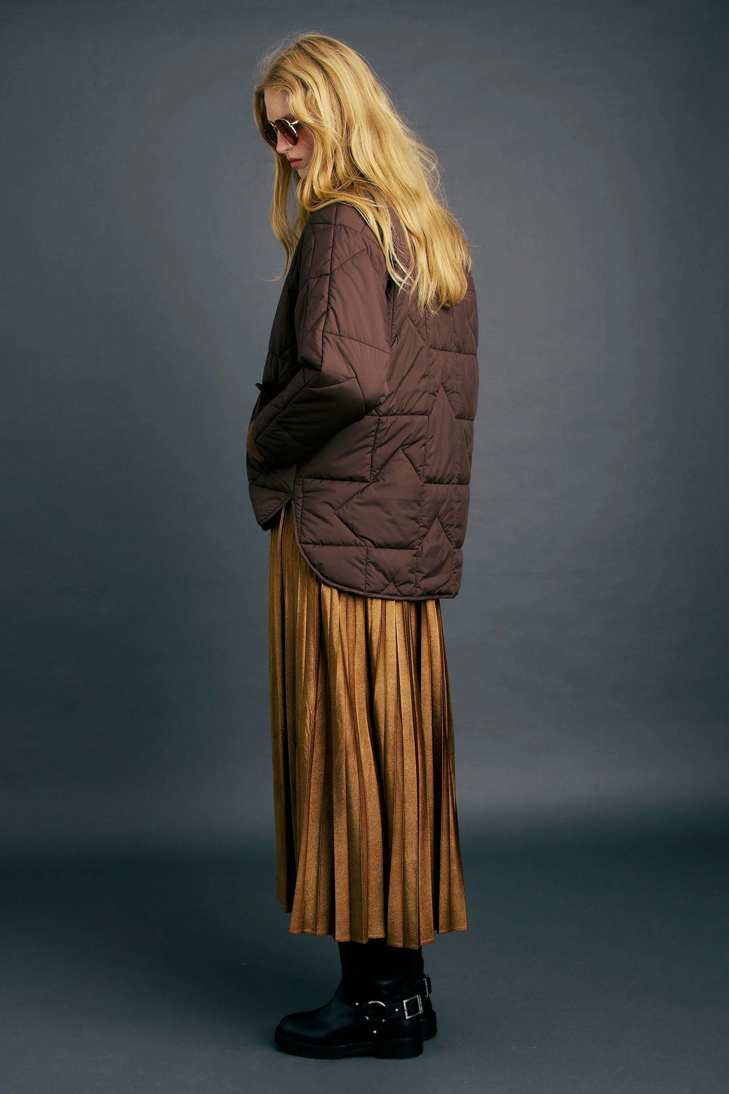 Karen Walker Quilted Monogram Jacket - Chocolate