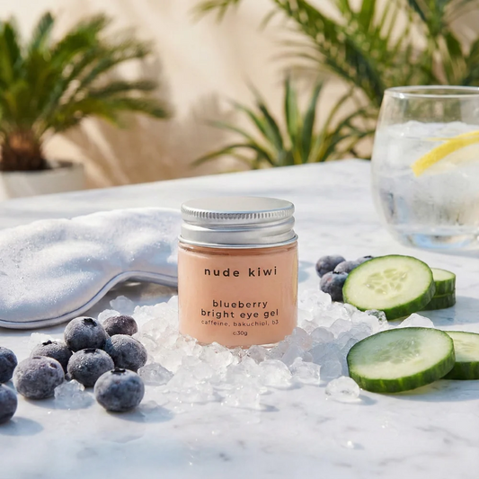 Nude Kiwi Blueberry Bright Eye Gel with Caffeine, Bakuchiol, & B3 - 30g