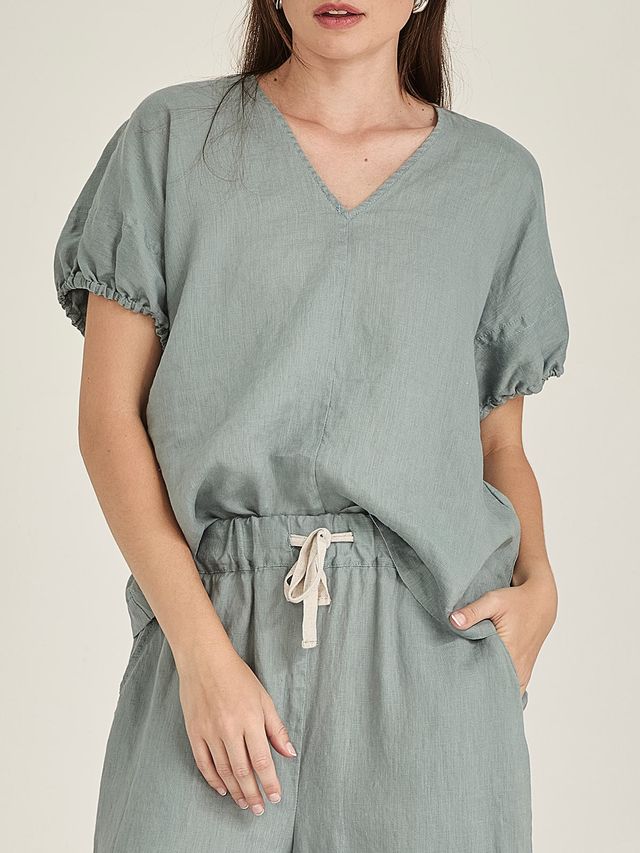 Sills Billie Linen Top - Seaweed