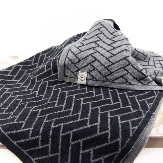 Ecovask Kitchen Towel - Raven/Graphite Herringbone