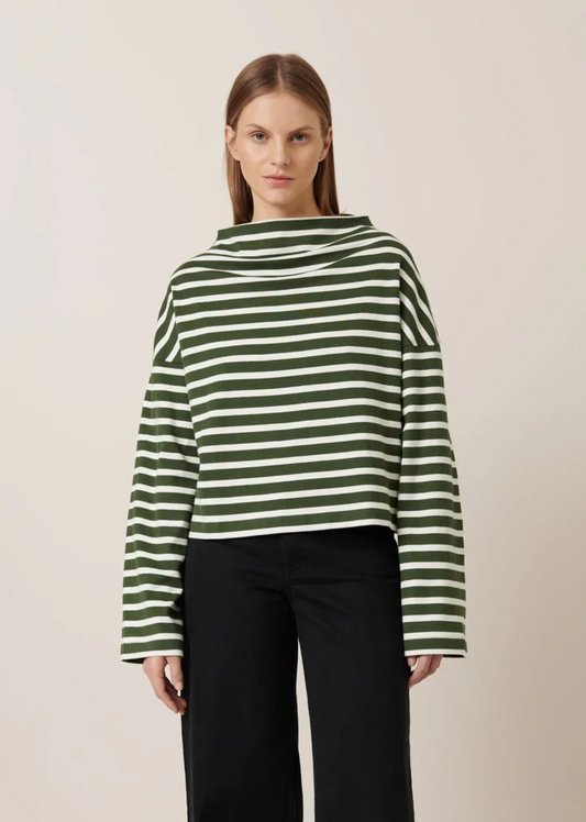 Kowtow Field Top - Green Lily Stripe