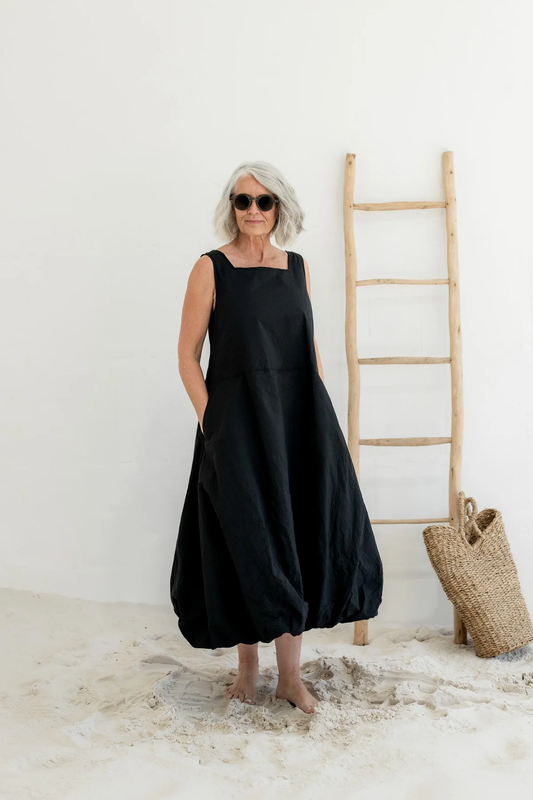Meg By Design Fitzroy Dress Cotton Poplin - Black