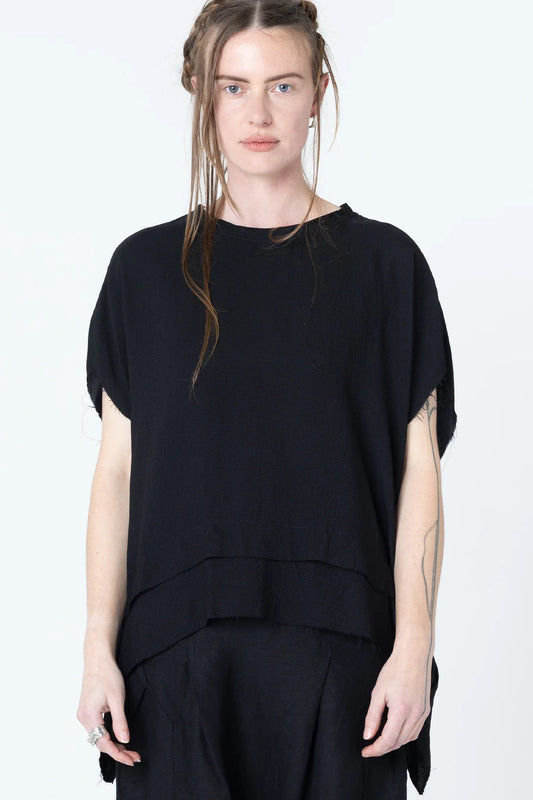 Company Of Strangers Fold Tank - Black Seersucker