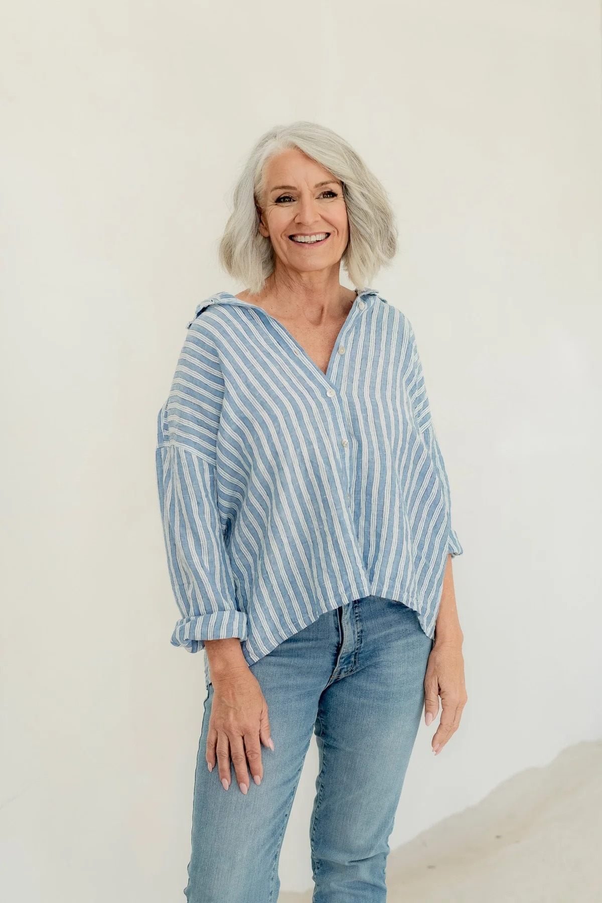 Meg By Design Hamilton Shirt Linen - Boat Stripe