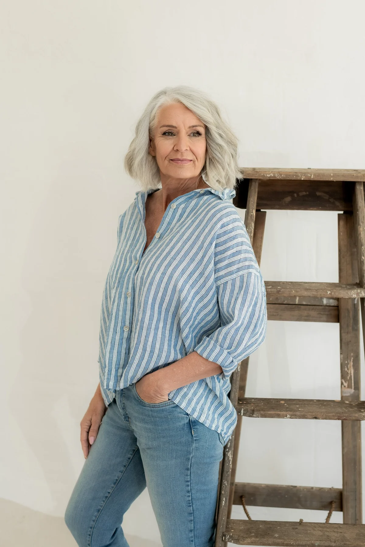 Meg By Design Hamilton Shirt Linen - Boat Stripe