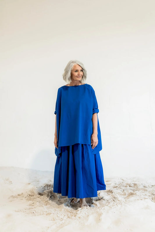 Meg by Design Harbour Skirt Cotton - Cobalt