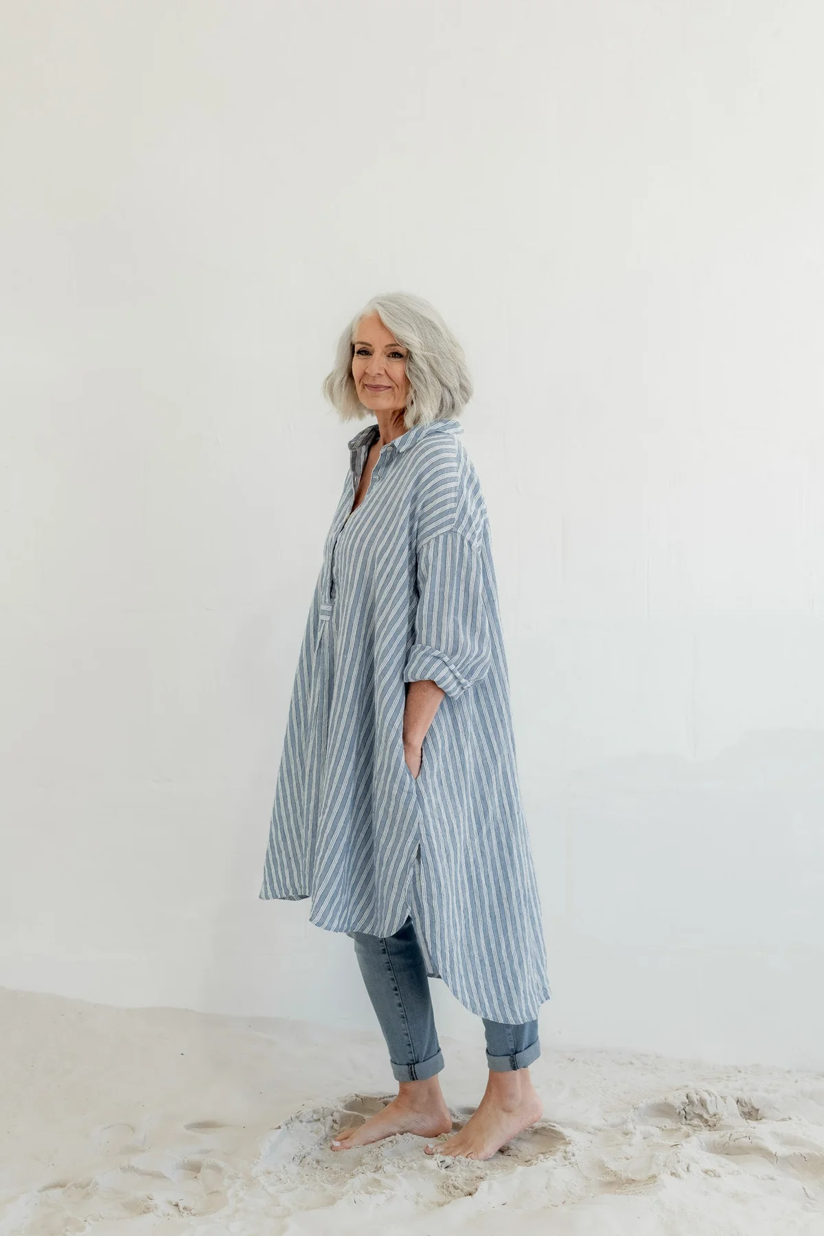 Meg By Design Harper Shirt Linen - Boat Stripe