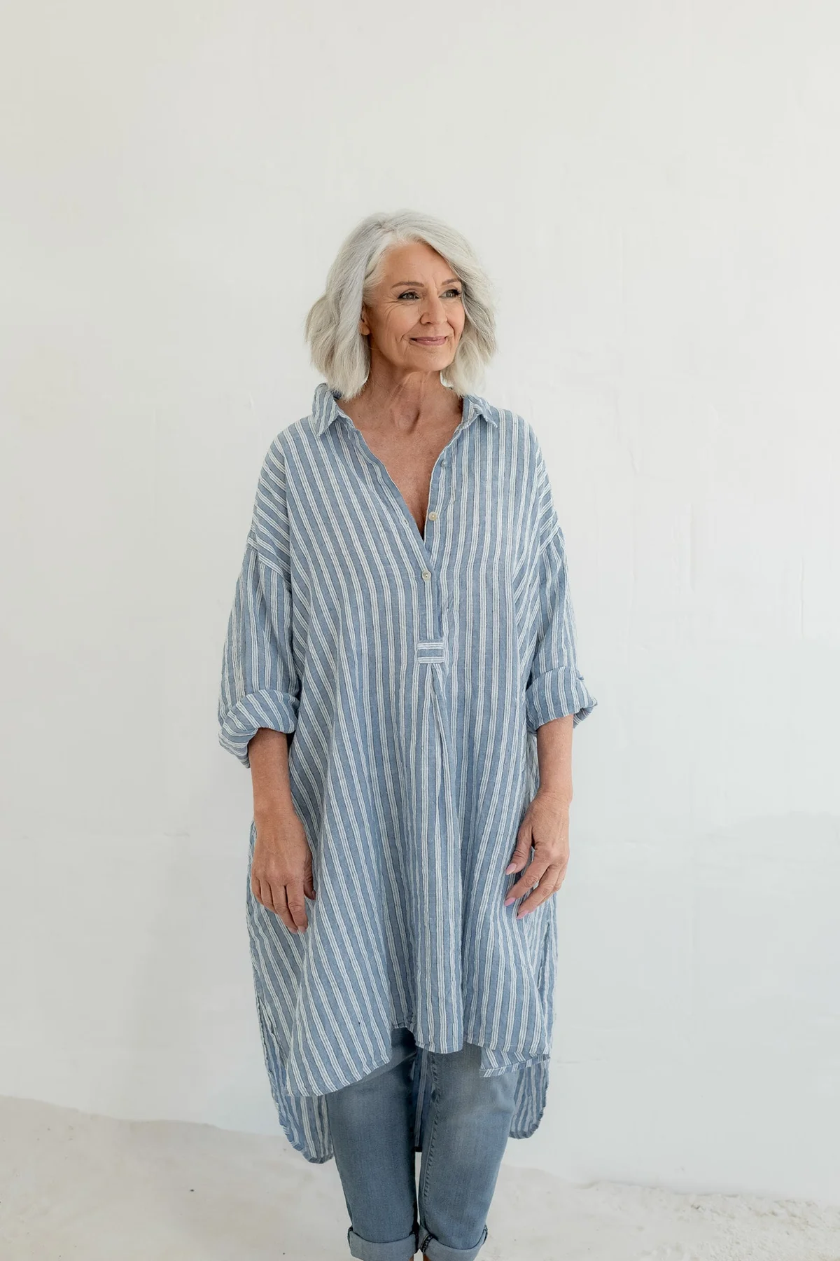 Meg By Design Harper Shirt Linen - Boat Stripe