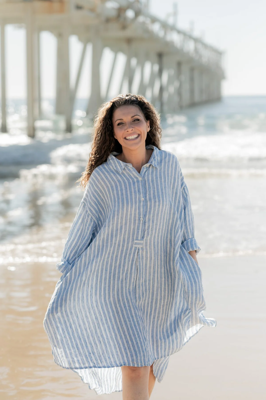 Meg By Design Harper Shirt Linen - Boat Stripe