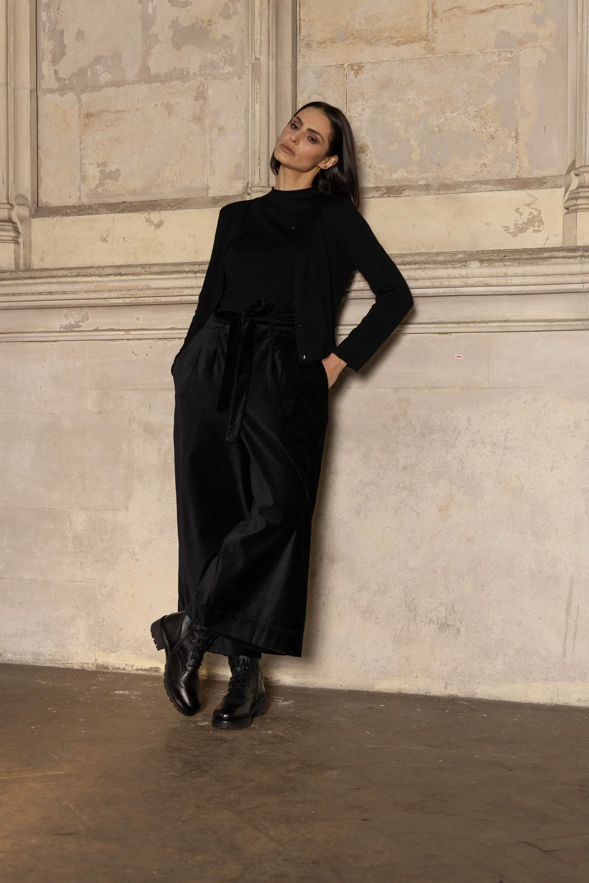 Meg By Design Harriet Trouser Cotton Velvet - Black