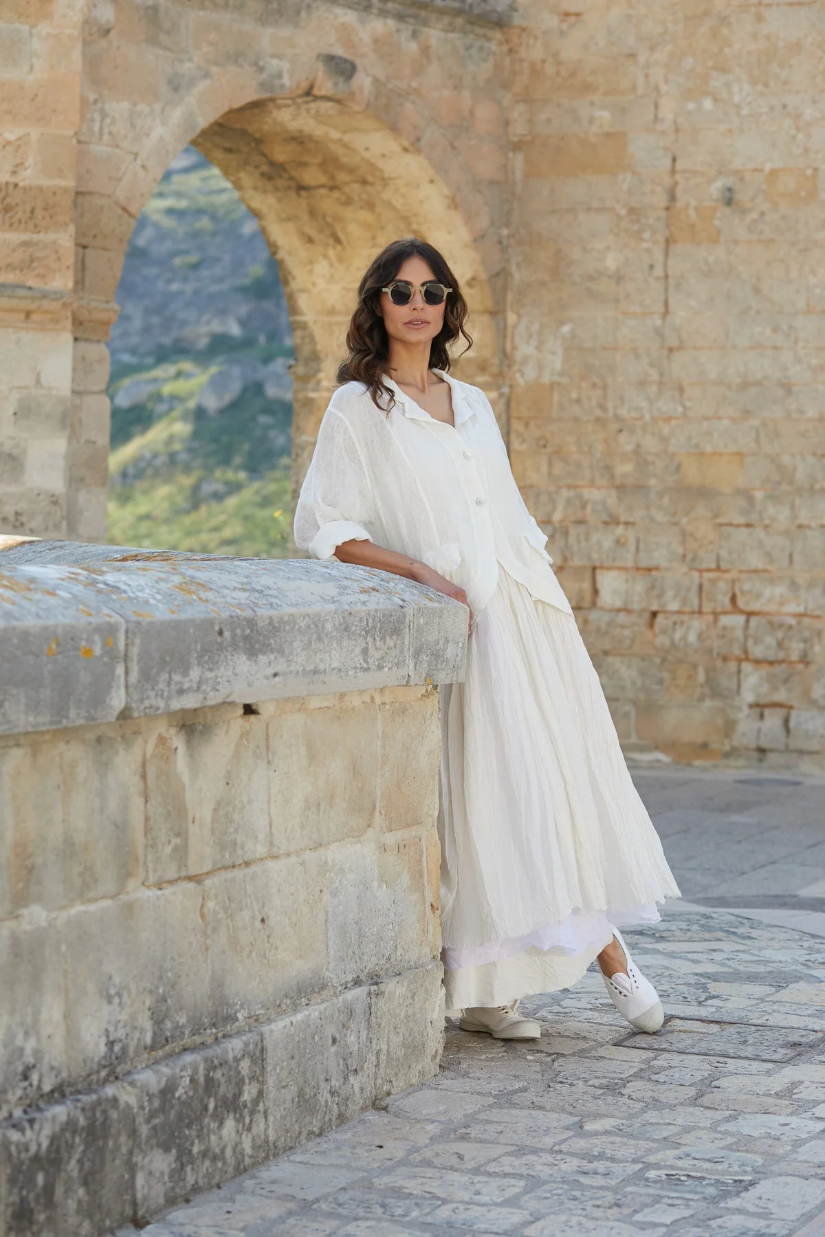 Meg by Design Henri Jacket Gauze linen - Warm White