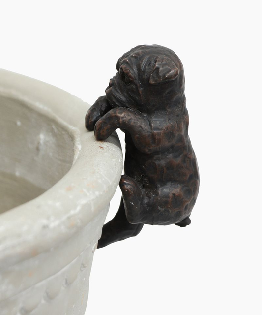 French Country Hanging French Bulldog Dark Brown