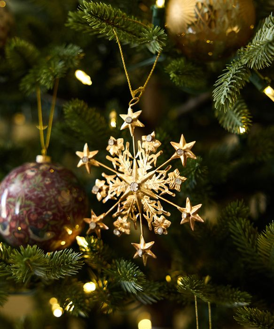 French Country Hanging Jewelled Snowflake Ornament