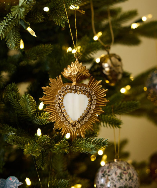 French Country Hanging Jewelled Heart with stone