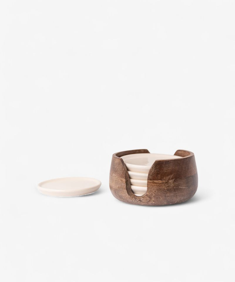 French Country Porto Round Porcelain Coaster (6PC)