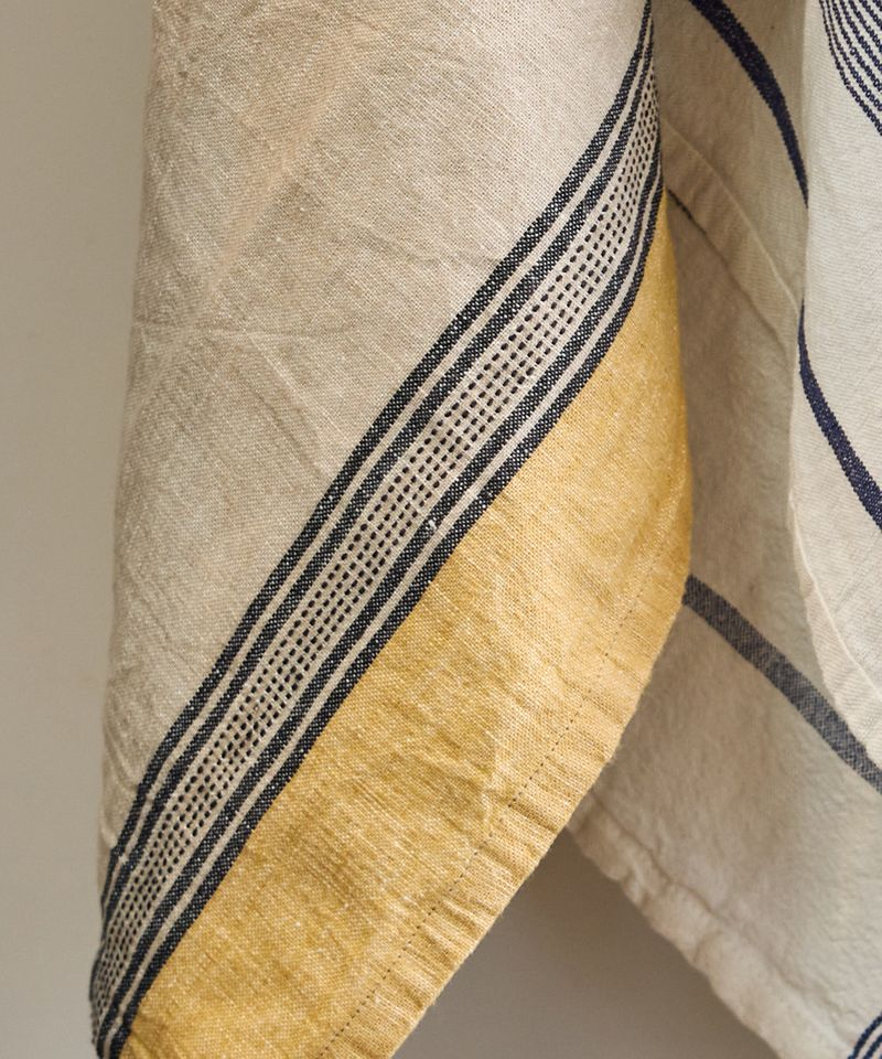 French Country Woven Ribbon Curry Teatowel