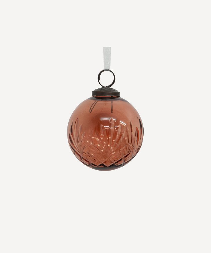 French Country Cut Glass Bauble - Burnt