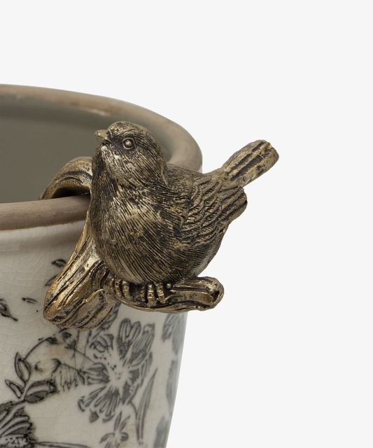 French Country Hanging Bird Tail Up - Gold