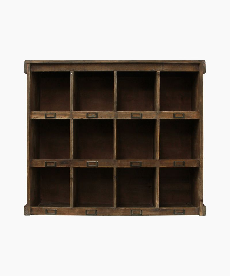 French Country Wooden Cubby Shelf - Large