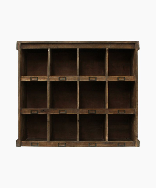 French Country Wooden Cubby Shelf - Large