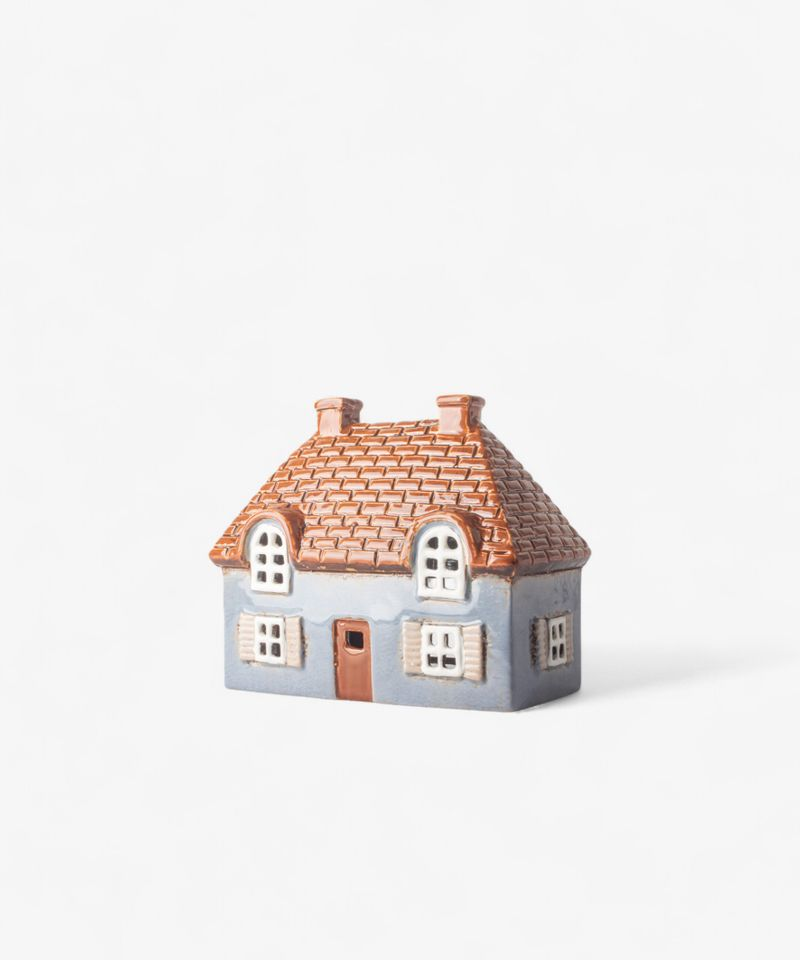 French Country Cotswold Tea Light Cottage Blue