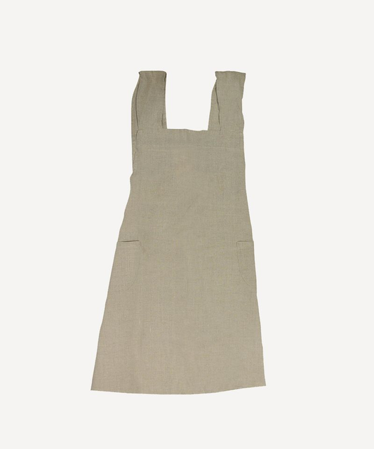 French Country Cross Back Apron - Natural