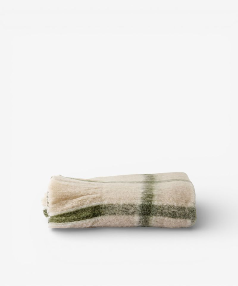 French Country Juniper Check Throw Green