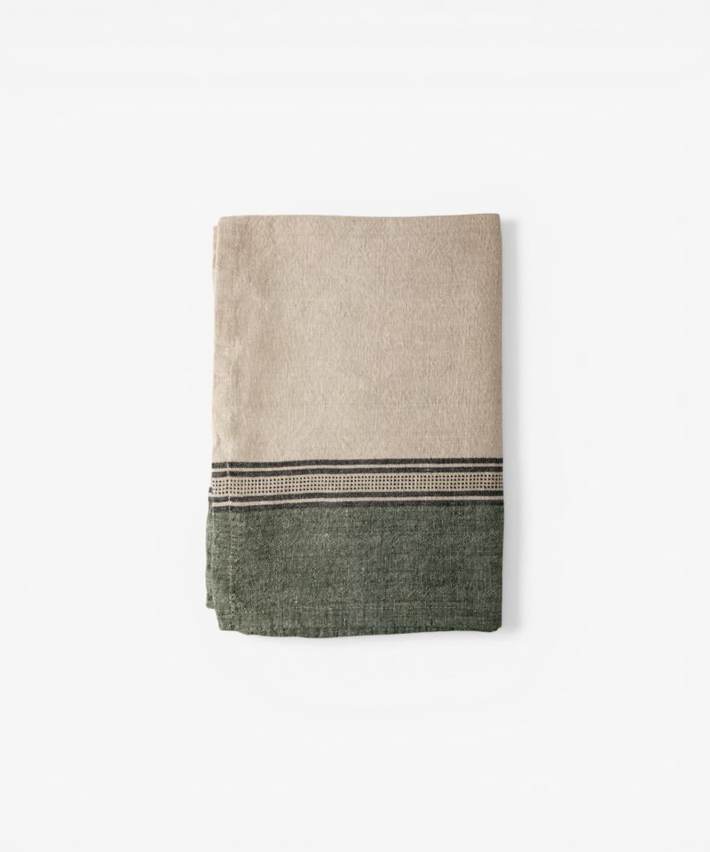 French Country Atelier Ribbon Teatowel - Green