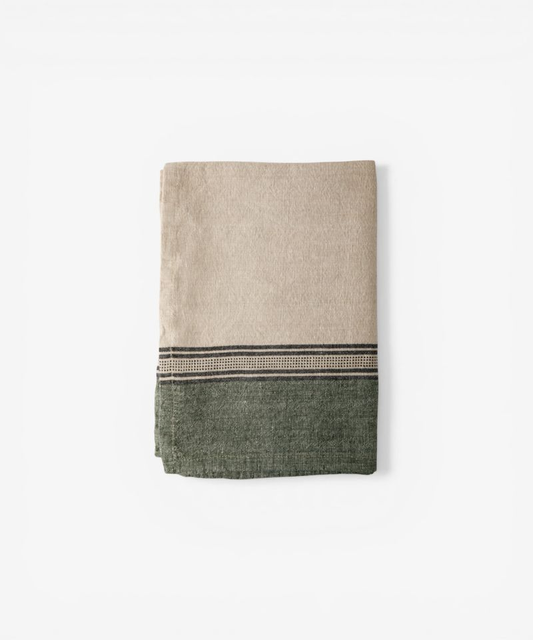 French Country Atelier Ribbon Teatowel - Green
