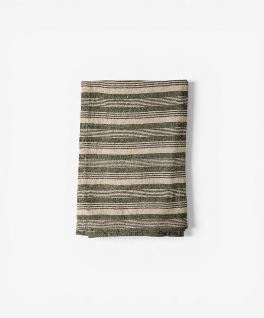 French Country Atelier Stripe Teatowel - Green