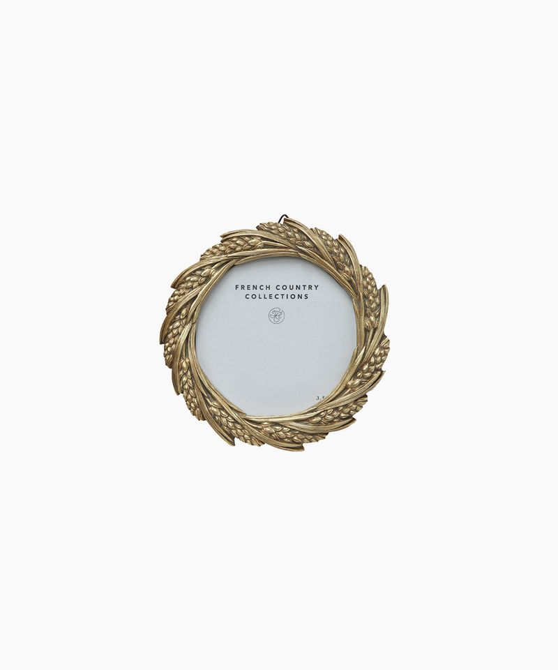 French Country Wheat Round Photo Frame Champagne