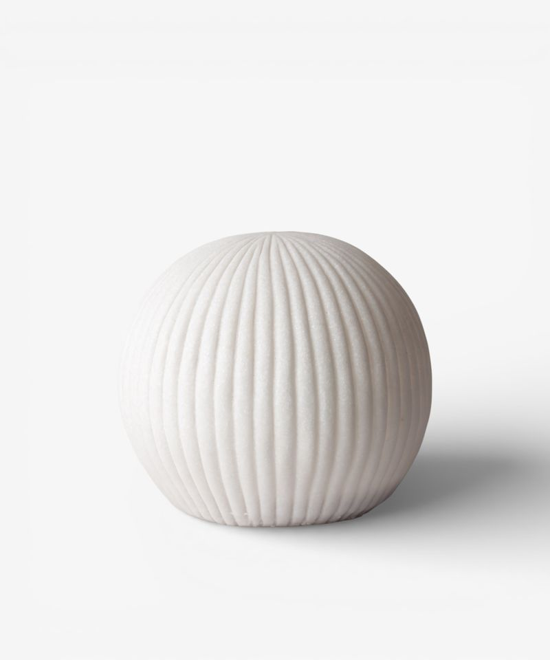 French Country Ribbed Sphere Light Up - Large