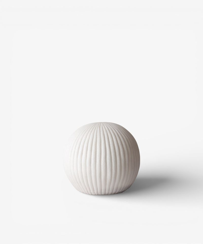 French Country Ribbed Sphere Light Up - Small