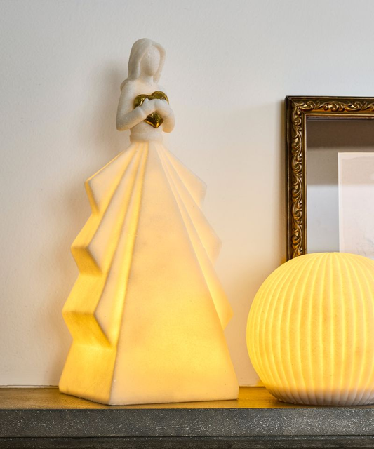 French Country Angel With Heart - Light Up