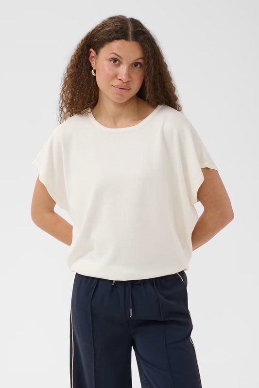 Saint Tropez Mila Round Neck SS Pullover - Ice