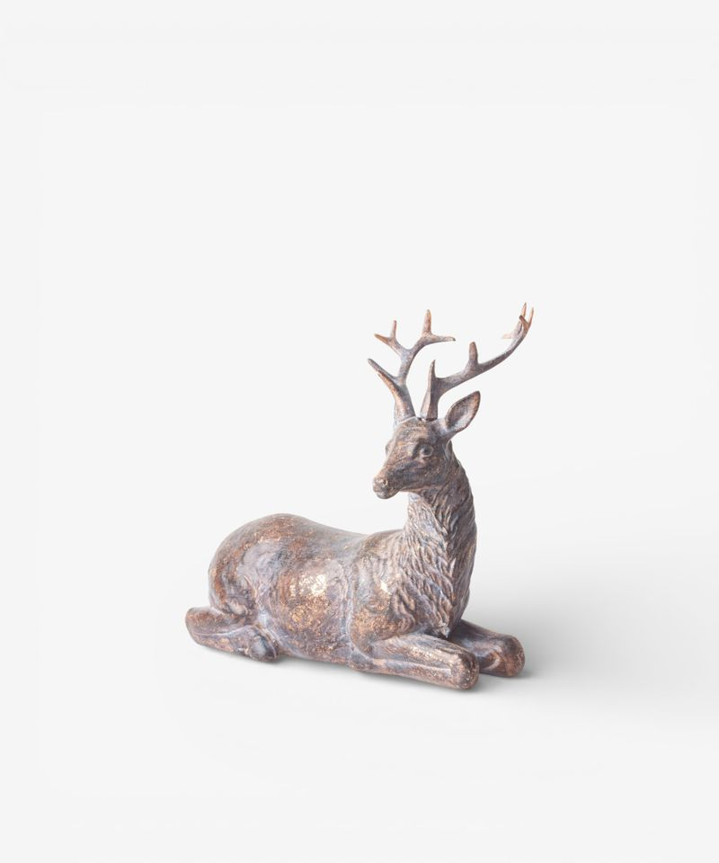 French Country Sentinel Small Lying Down Reindeer Left Side