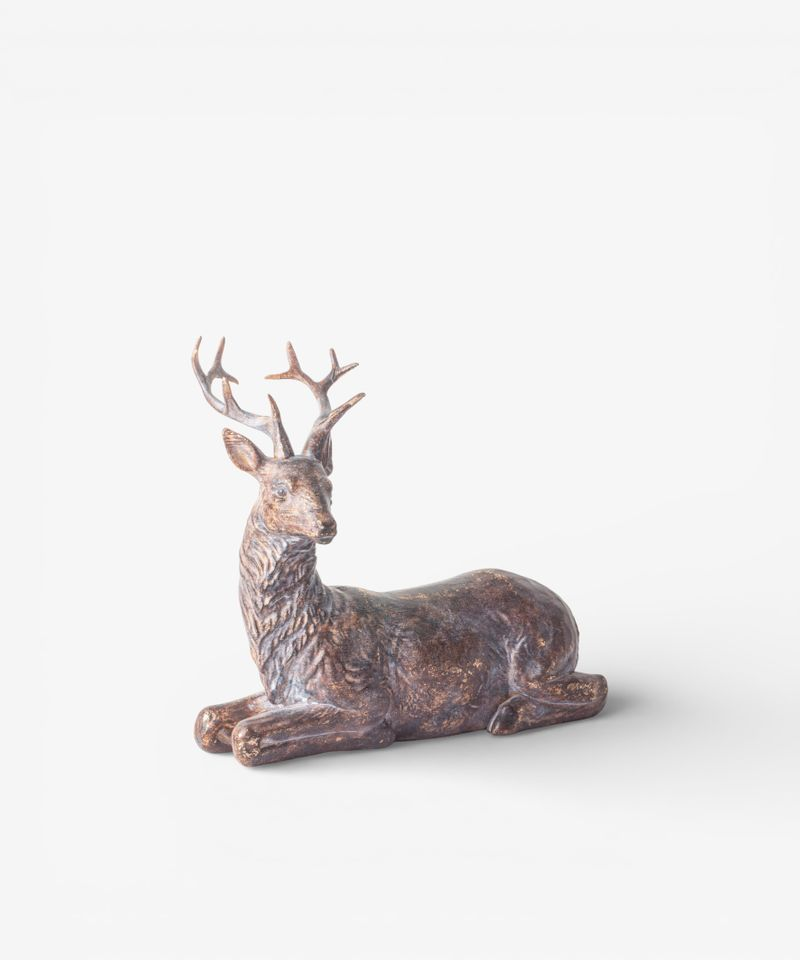 French Country Sentinel Small Lying Down Reindeer Right Side